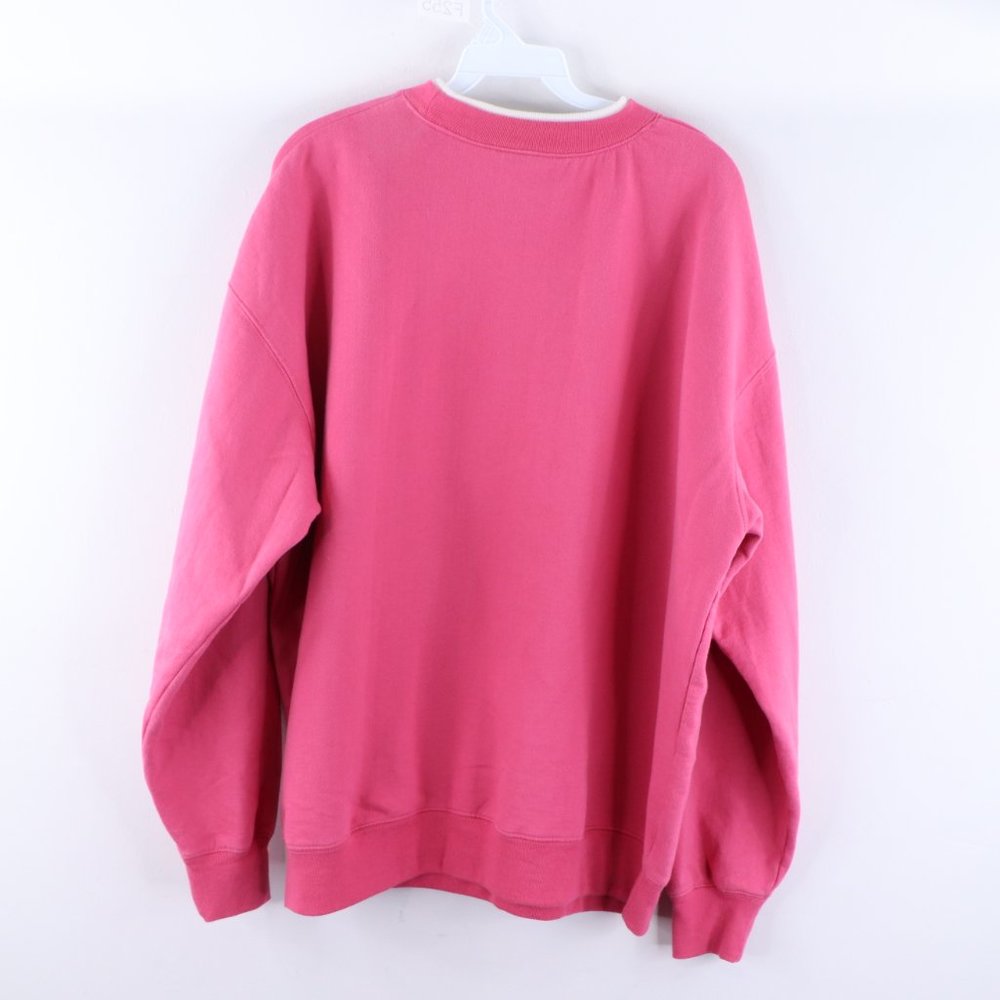 Vintage Double Collared Snowflake Sweatshirt Pink - image 8